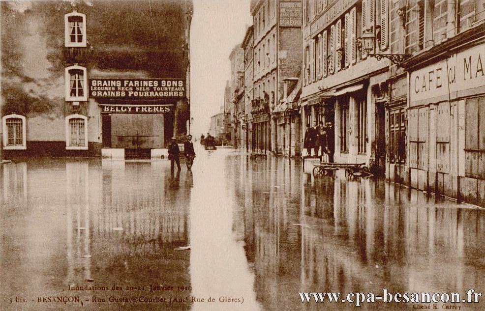 Inondations des 20-21 Janvier 1910 - 3 bis. - BESANÇON - Rue Gustave Courbet (Anct Rue de Glères)